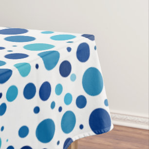 Shades of Blue Polka Dots Tablecloth