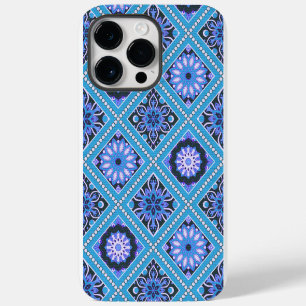 SHADES OF BLUE & PURPLE MANDALA PATTERNS iPhone 14 PRO MAX CASE