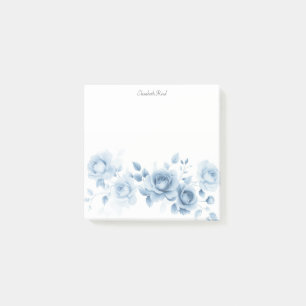 Shades of Blue Roses Vintage Floral Design Post-it Notes