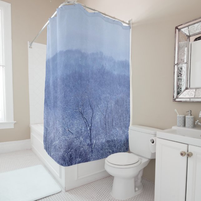 Shades of Blue Shower Curtain (In Situ)