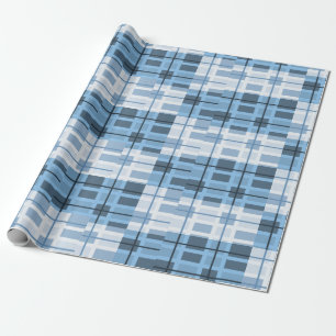 Shades of Blue Sophisticated Geometric Pattern Wrapping Paper