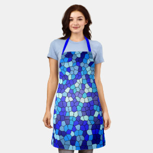Shades of Blue Stained Glass by Shirley Taylor Apron