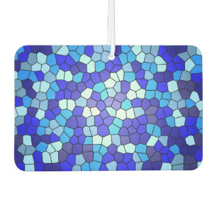 Shades Of Blue Stained Glass by Shirley Taylor Car Air Freshener