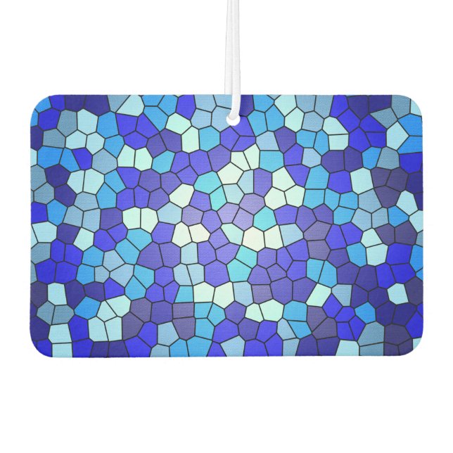 Shades Of Blue Stained Glass by Shirley Taylor Car Air Freshener (Front)