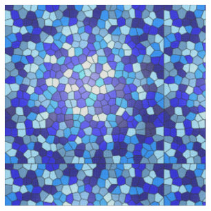 Shades Of Blue Stained Glass by Shirley Taylor Fabric