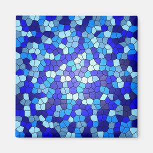 Shades of Blue Stained Glass by Shirley Taylor Magnet