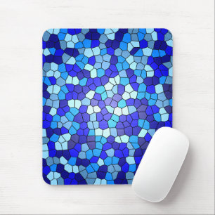 Shades Of Blue Stained Glass by Shirley Taylor Mouse Pad