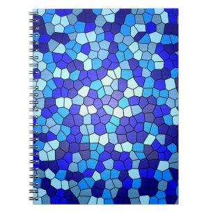 Shades of Blue Stained Glass by Shirley Taylor Notebook