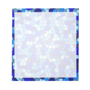 Shades of Blue Stained Glass by Shirley Taylor Notepad