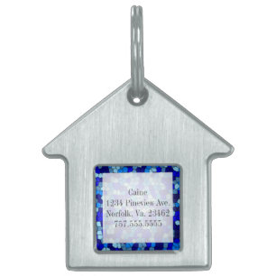 Shades of Blue Stained Glass by Shirley Taylor Pet ID Tag