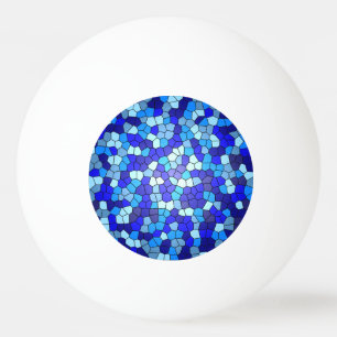 Shades of Blue Stained Glass by Shirley Taylor Ping Pong Ball
