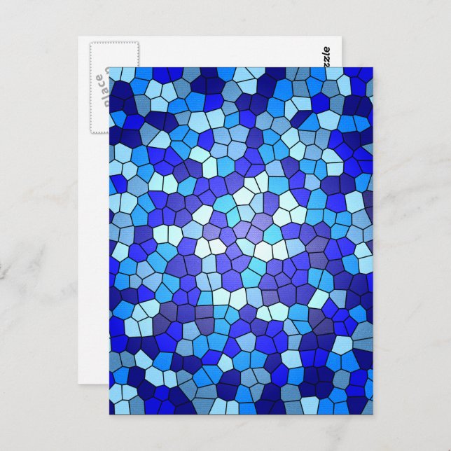 Shades Of Blue Stained Glass by Shirley Taylor Postcard (Front/Back)