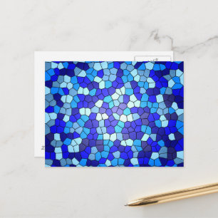 Shades Of Blue Stained Glass by Shirley Taylor Postcard