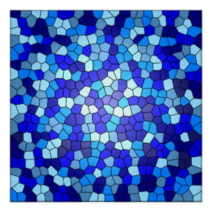 Shades Of Blue Stained Glass by Shirley Taylor Poster
