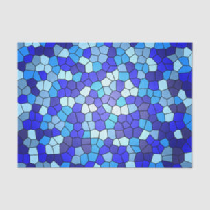 Shades Of Blue Stained Glass by Shirley Taylor Tissue Paper