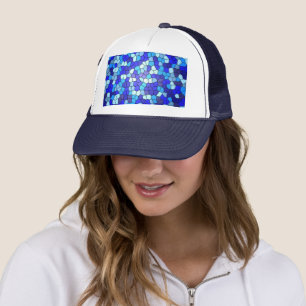 Shades of Blue Stained Glass by Shirley Taylor Trucker Hat