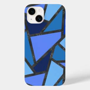Shades of blue stained glass pattern Case-Mate iPhone 14 case