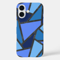 Shades of blue stained glass pattern