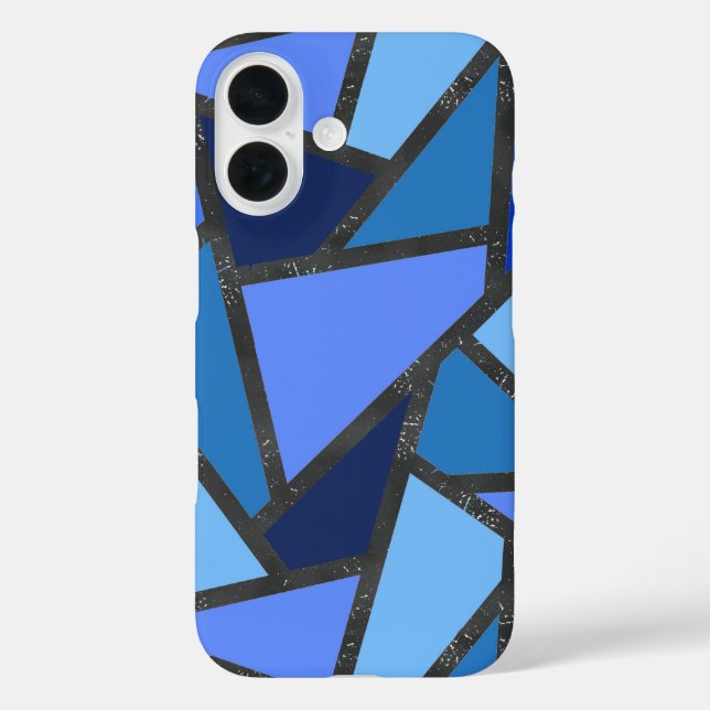 Shades of blue stained glass pattern Case-Mate iPhone case (Back)