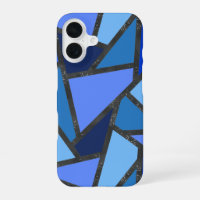 Shades of blue stained glass pattern