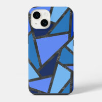 Shades of blue stained glass pattern