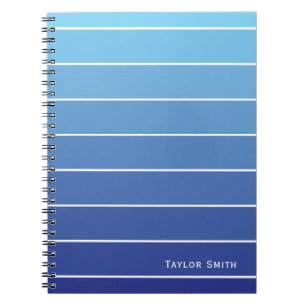 Shades of Blue Stripes Paint Chip Notebook