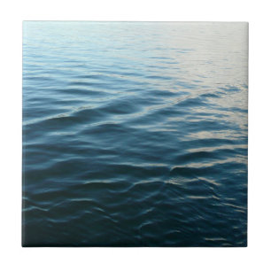 Shades of Blue Water Abstract Nature Photography Ceramic Tile