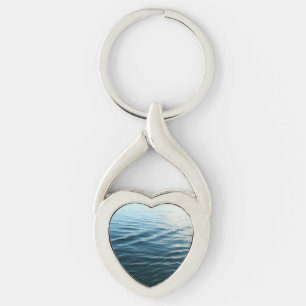 Shades of Blue Water Abstract Nature Photography Key Ring