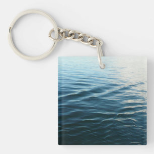 Shades of Blue Water Abstract Nature Photography Key Ring