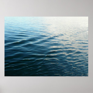 Shades of Blue Water Abstract Nature Photography Poster