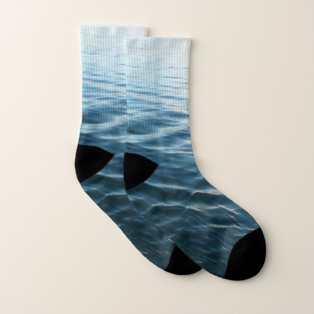 Shades of Blue Water Abstract Nature Photography Socks (Pair)