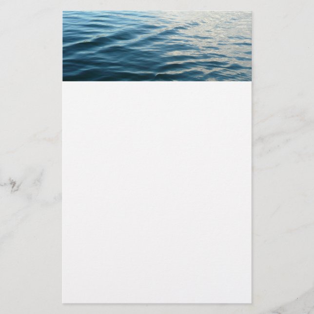 Shades of Blue Water Abstract Nature Photography Stationery (Front)
