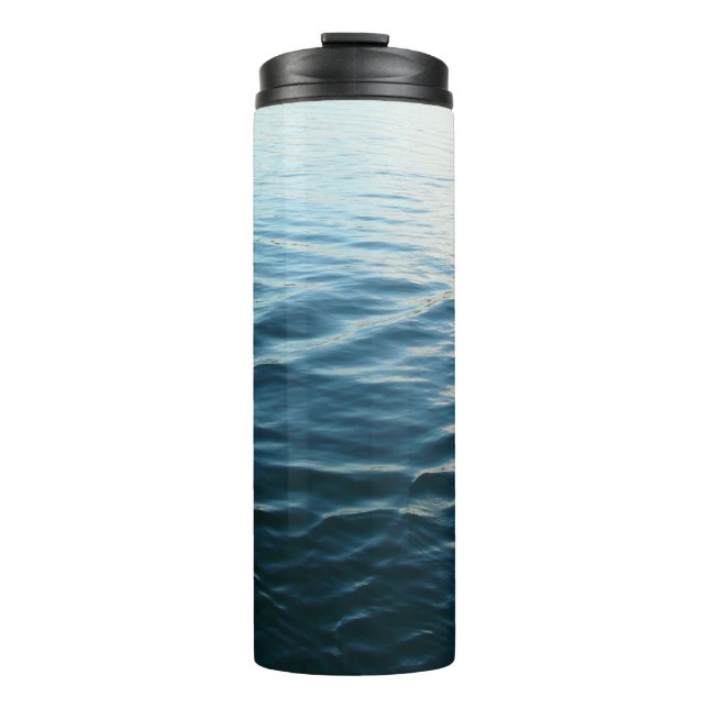 Shades of Blue Water Abstract Nature Photography Thermal Tumbler (Front)