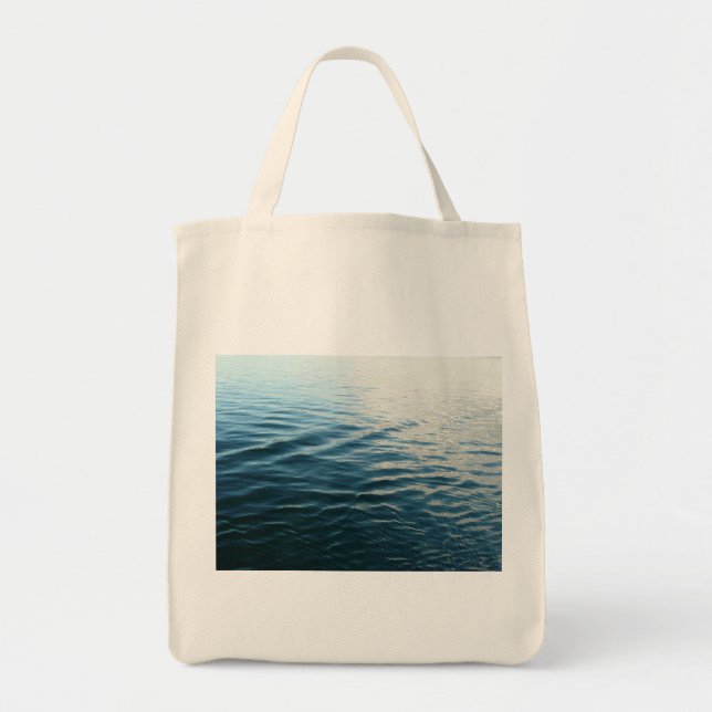 Shades of Blue Water Abstract Nature Photography Tote Bag (Front)