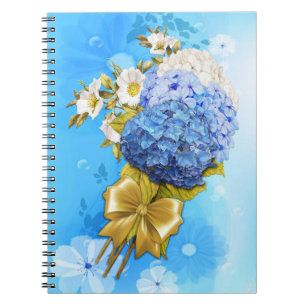 Shades of Blue Watercolor Hydrangeas Notebook
