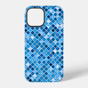 Shades Of Blue 'Watery' Mosaic Tiles Pattern Case- iPhone 12 Case