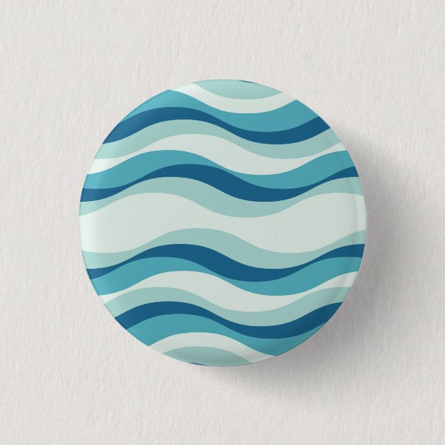 Shades of Blue Waves Pattern 3 Cm Round Badge (Front)