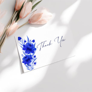 Shades of Blue Wedding Thank you Enclosure Card