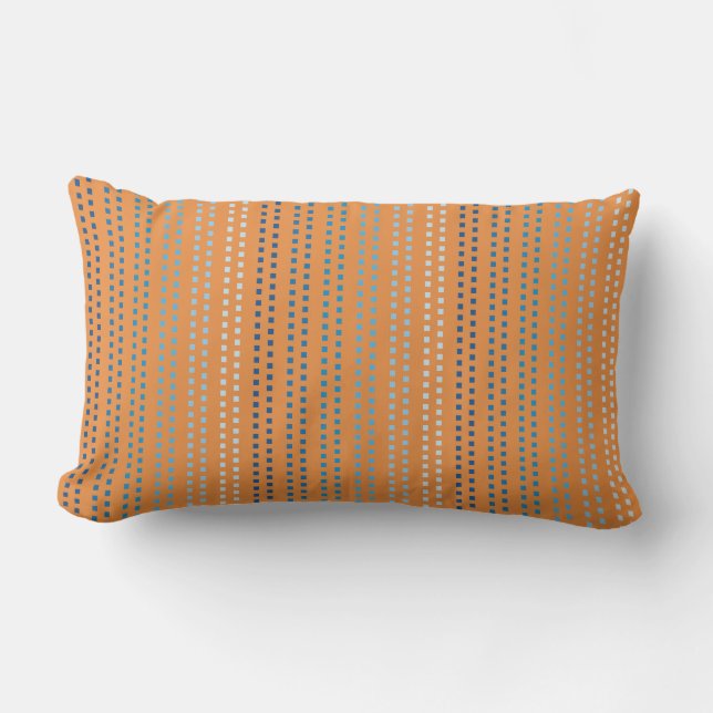 Shades of Blue with Changeable Background Colour Lumbar Cushion (Front)