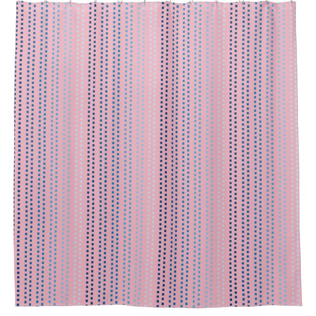 Shades of Blue with Changeable Background Colour Shower Curtain (Front)