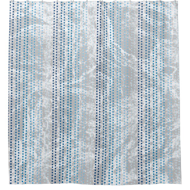 Shades of Blue with Nature Abstract Background Shower Curtain (Front)