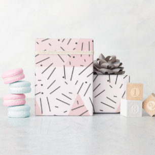 Shades of Blush Pink Abstract Triangle   Wrapping Paper