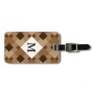 Shades of Brown Argyle Pattern Monogram