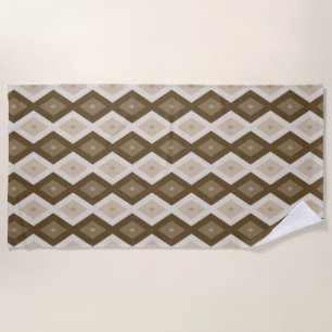 Shades of brown diamond pattern beach towel