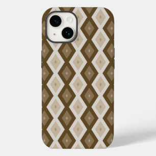 Shades of brown diamond pattern Case-Mate iPhone 14 case