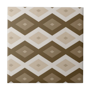 Shades of brown diamond pattern ceramic tile