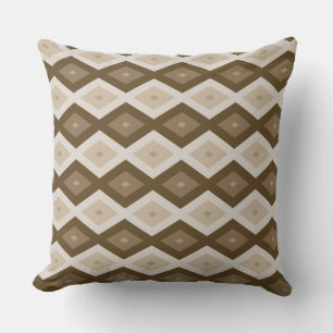 Shades of brown diamond pattern cushion