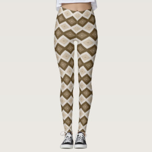 Shades of brown diamond pattern leggings