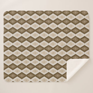 Shades of brown diamond pattern sherpa blanket