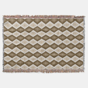 Shades of brown diamond pattern throw blanket